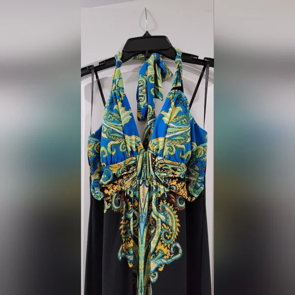 City Triangles Dresses | City Triangles Maxi Halter Dress, Small | Color: Black/Blue | Size: S | Mirandafaith57's Closet